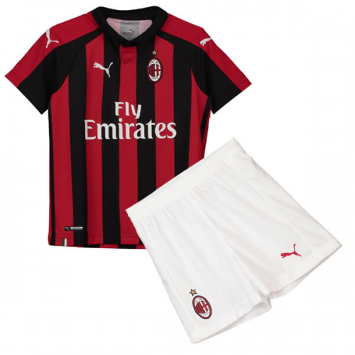Kids AC Milan 18/19 Home Soccer Kits (Shirt+Shorts)